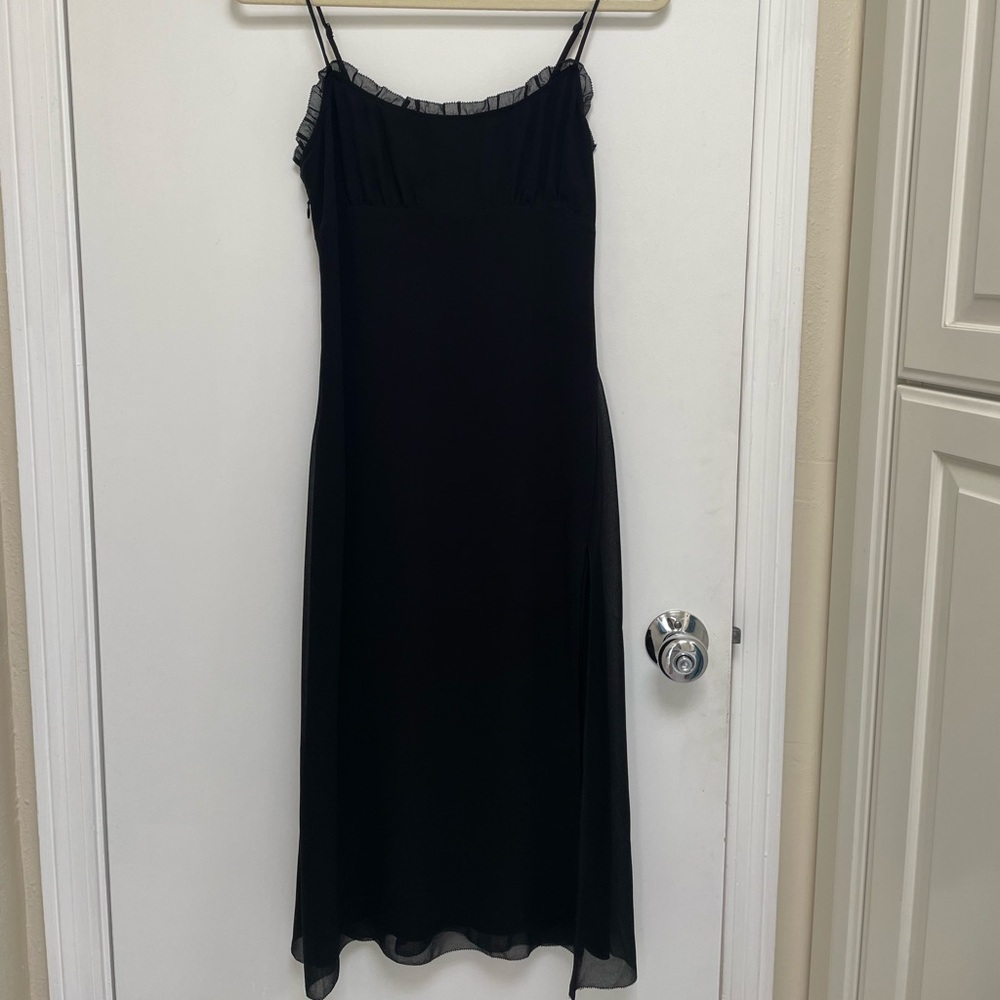 Aritzia Wilfred black slip dress
